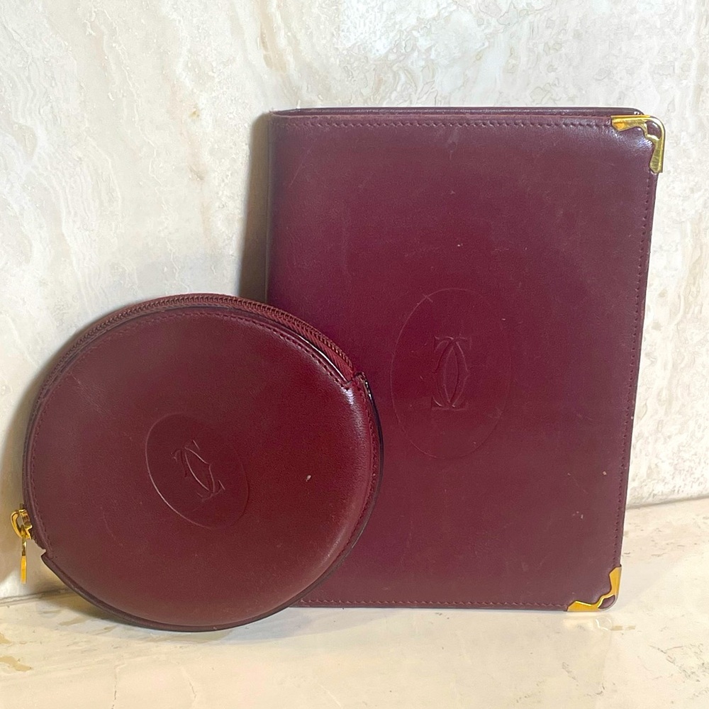 CHOOSE ONE Cartier Like New leather wallet or coin purse